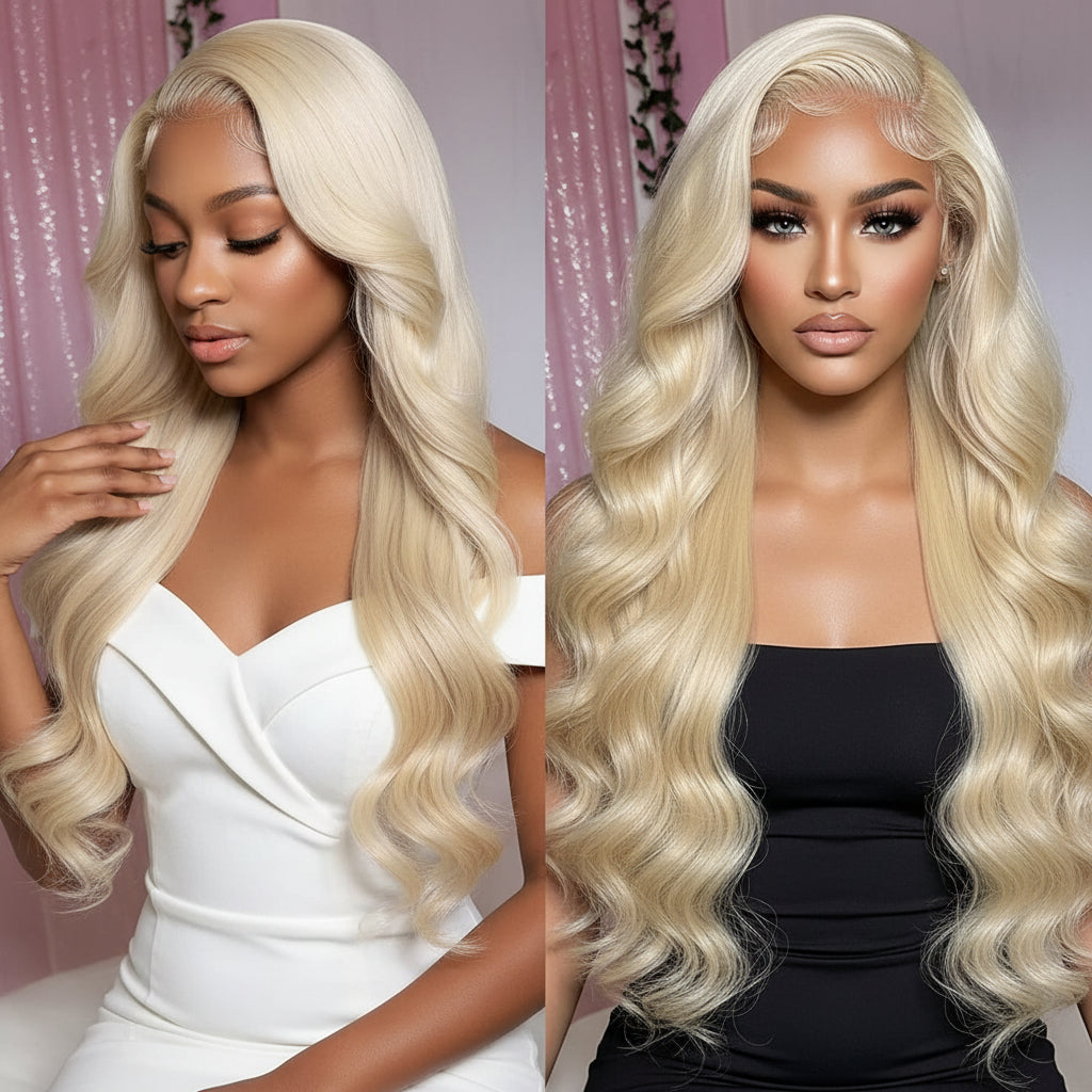 613 13x6 Lace Front Wig Human Hair 200 Density 613 Lace Front Wig Human Hair 32 Inch Body Wave Blonde Wig Human Hair
