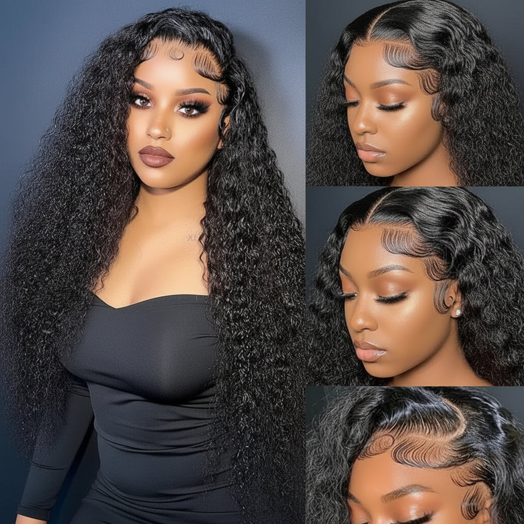 Vipeony 5x5 HD Glueless Curly Lace Wigs