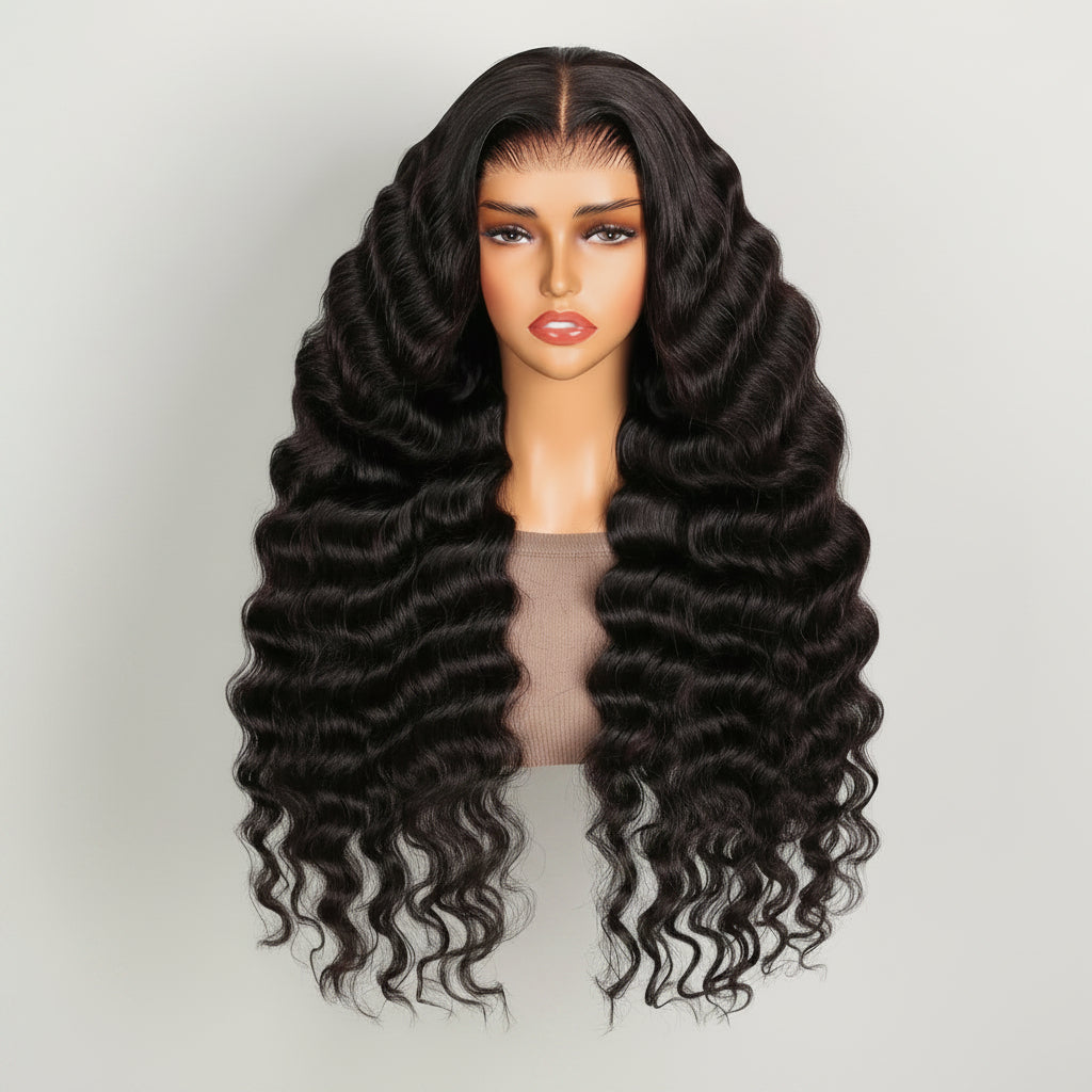 Megalook hair Glueless Wig Loose Deep Wave Lace Front Wigs Human Hair 12A Glueless Wigs Human Hair Pre Plucked Pre Cut 6x5 Closure Wigs Human Hair Pre Bleached Loose Wave Wig 20 Inch