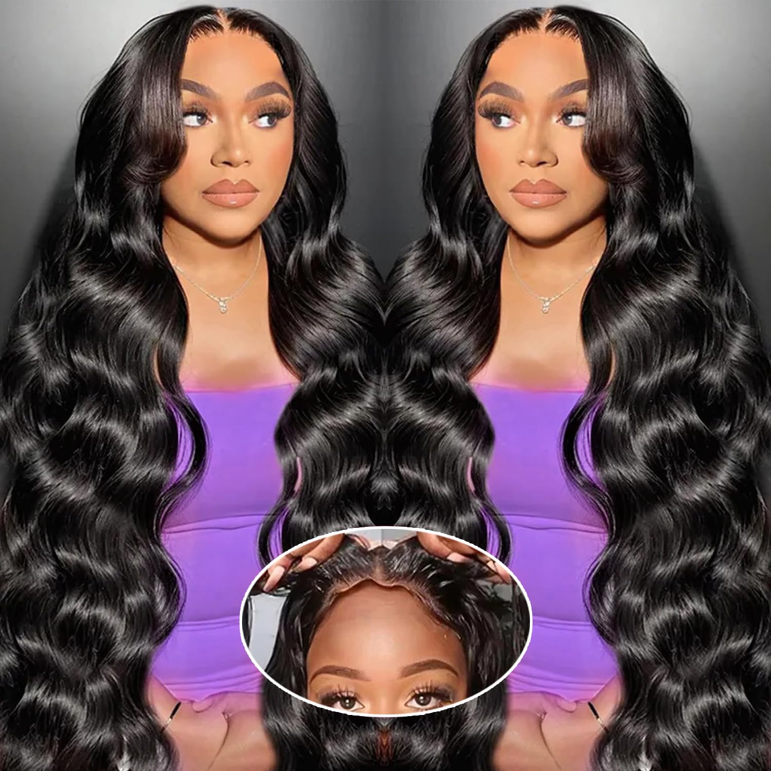 TopSilky 5x9 Glueless Wigs Human Hair Pre Plucked Pre Cut Body Wave 180% Density Wear and Go Glueless Wigs Human Hair 5x9 Hd Lace Closure Wigs Human Hair pre cut（28 inch）