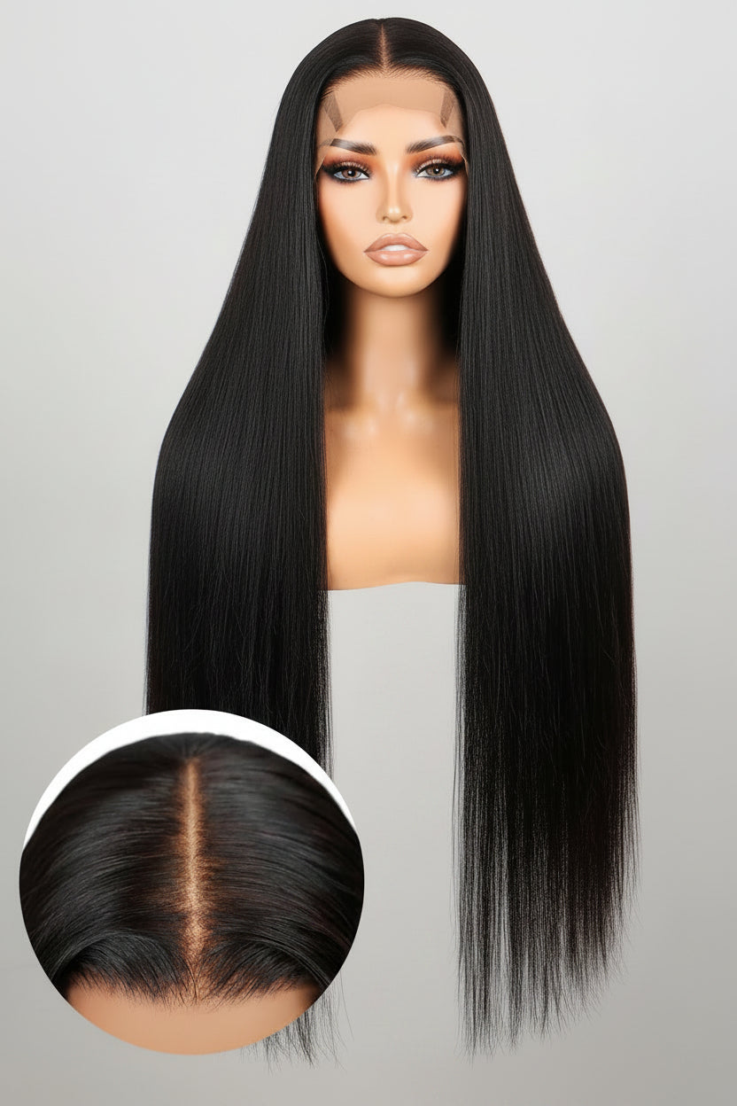 FLYBAO 5x6 Glueless Wigs Human Hair Pre Plucked Pre Cut 260% Density 100% Human Hair Glueless Wig 12A Closure Wigs Human Hair Bleached Knots Straight Wig Human Hair 22 Inch